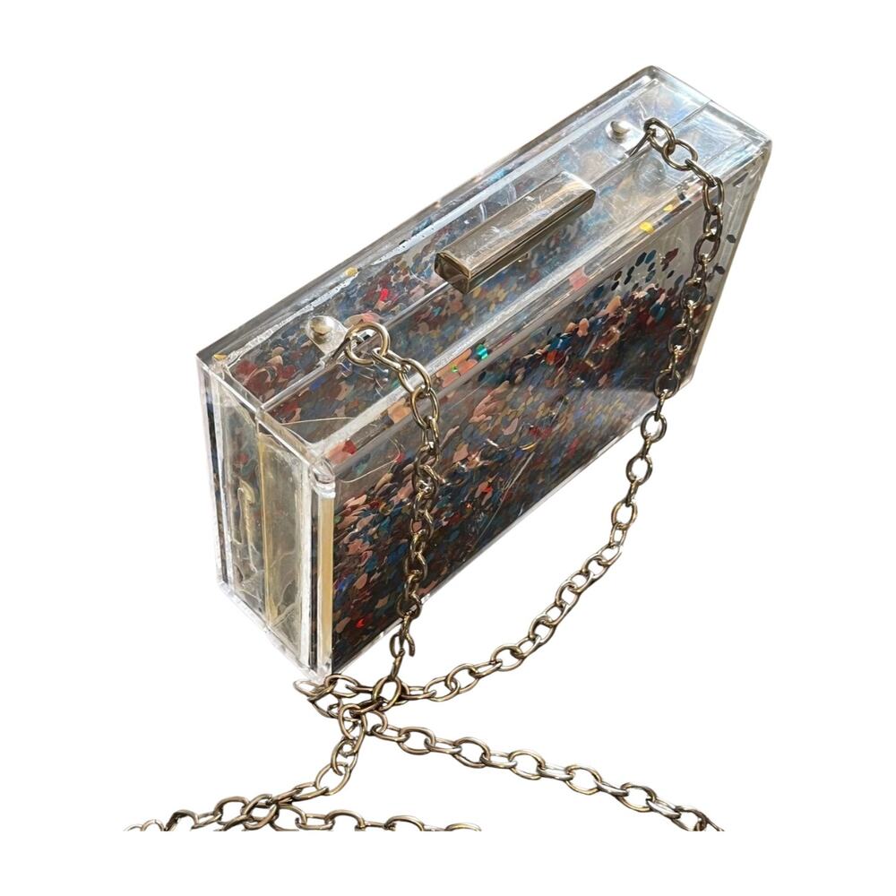 Blue Multi Sequin Chain Shoulder Bag - Picture 9 of 14